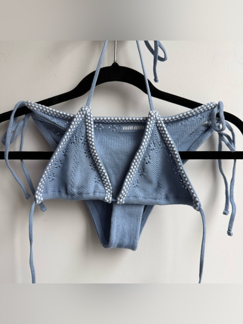 Cotton Bra & Cotton Panty, selling as Set, sky blue/white